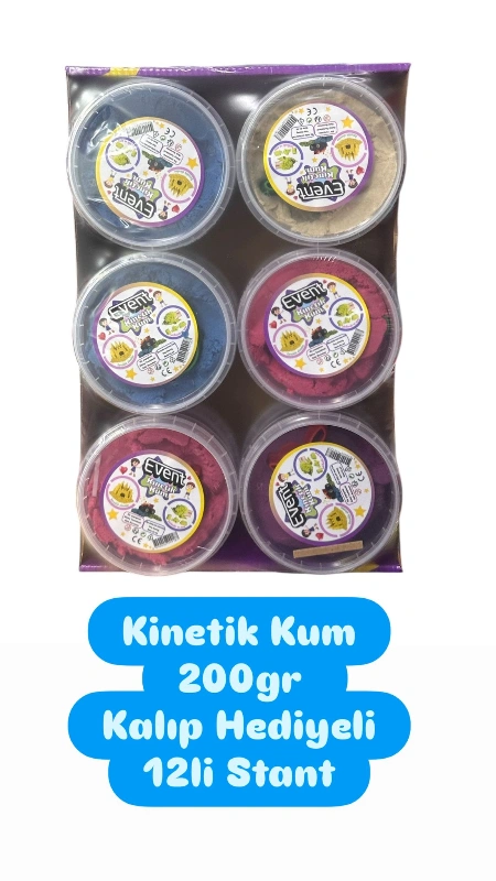 KİNETİK KUM 200GR KALIP HEDİYELİ / 12Lİ PAKET